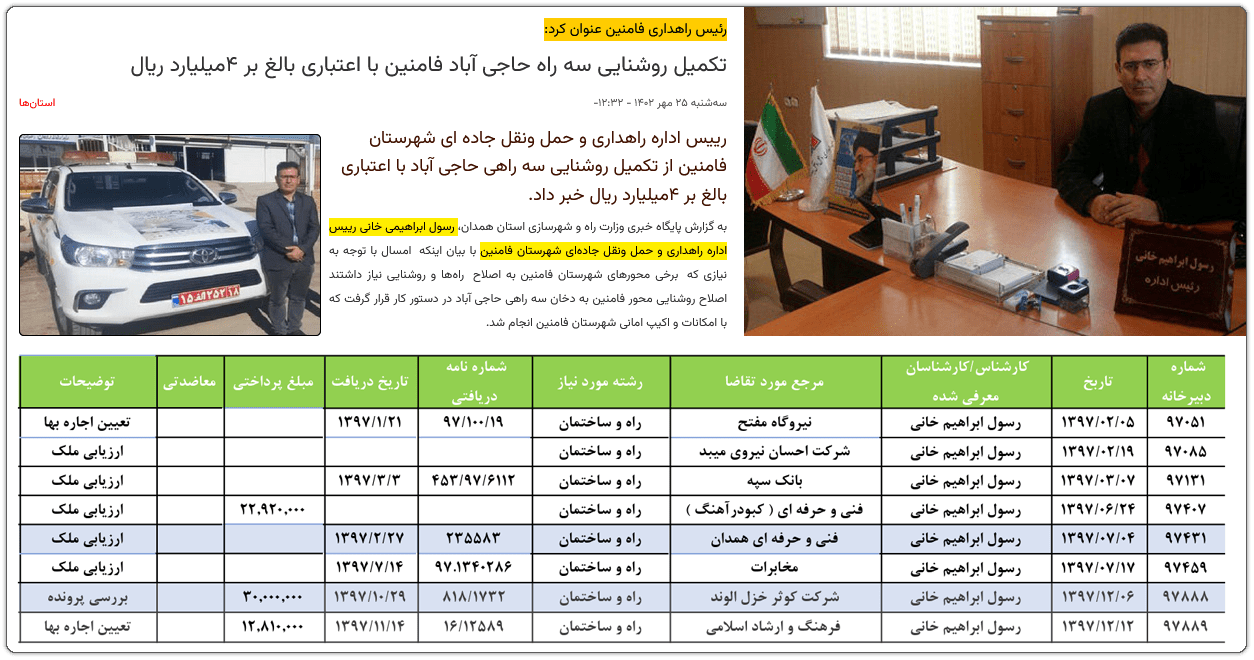 رسول ابراهیمخانی: گزارش تخلفات کارشناس رسمی دادگستری همدان 3 About Rasool EbrahimKHani