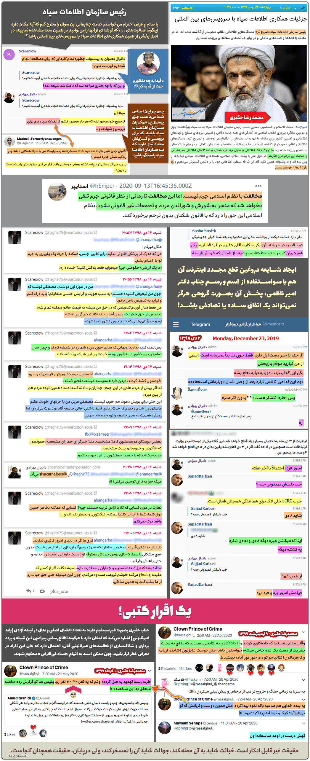 هشدار به اکوسیستم: مواظب محمدرضا حقیری، این امالفساد نفرتپراکنی باشید! 8 against national security