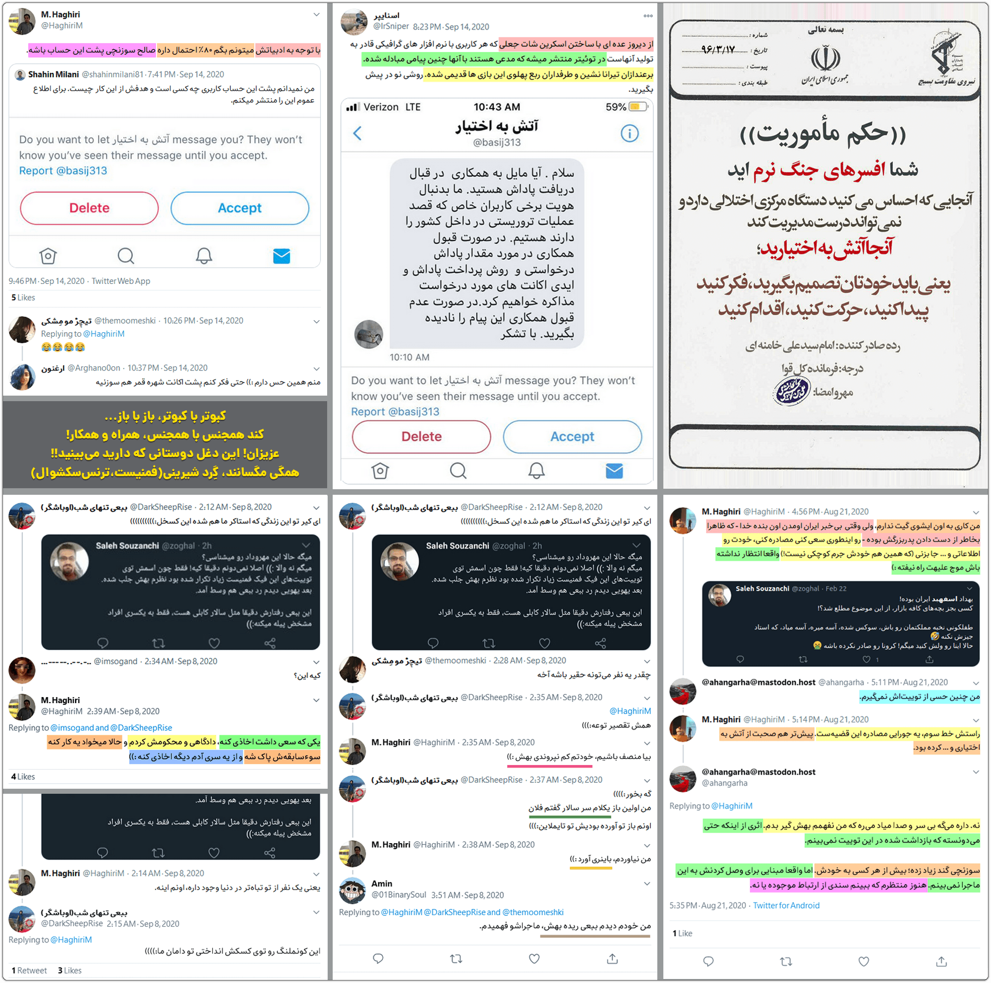 هشدار به اکوسیستم: مواظب محمدرضا حقیری، این امالفساد نفرتپراکنی باشید! 6 goldori sayberi