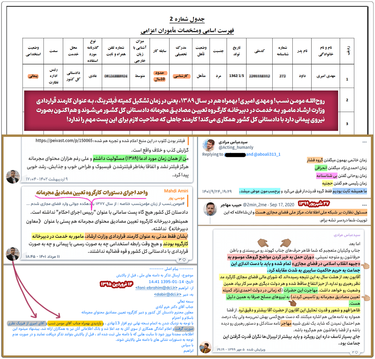 مهدی امیری: آقای دادستان کل، من بخاطر حضور یک داعش در یکی از معاونتهای شما دیگر در انتخابات مشارکت نمیکنم! 3 amiri 14 years 1