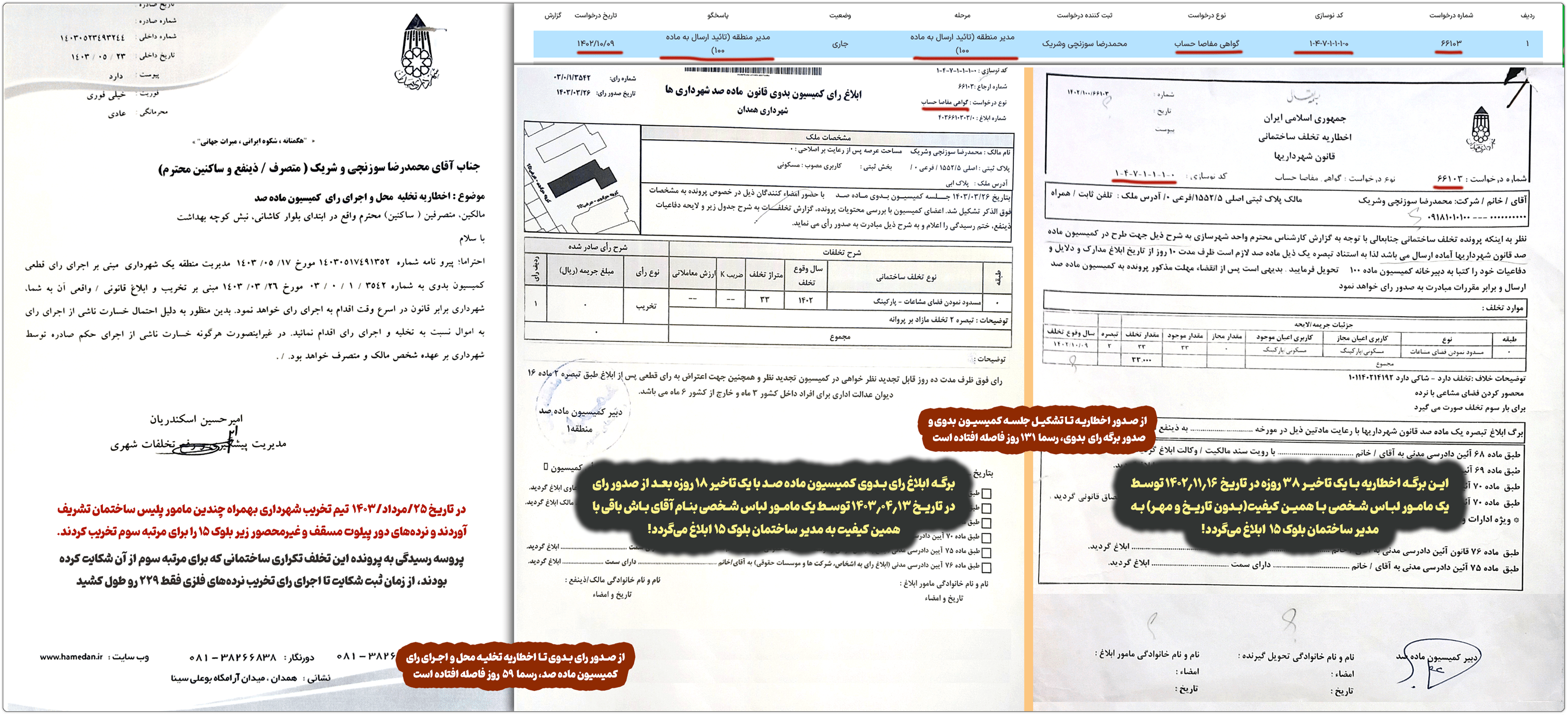 رسول ابراهیمخانی: گزارش تخلفات کارشناس رسمی دادگستری همدان 15 3st ertesha shardari 2