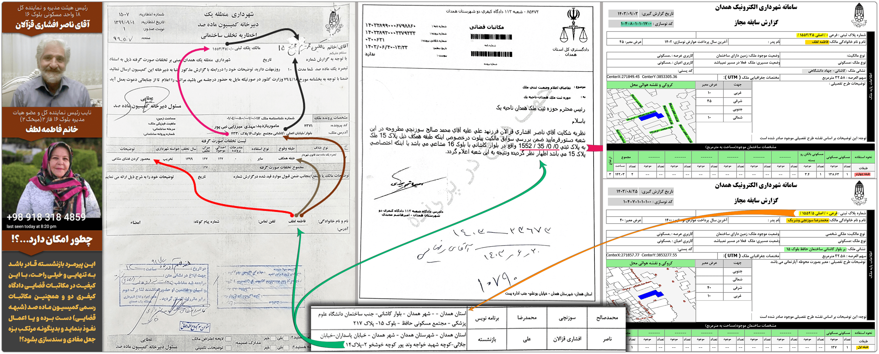 دبیرخانه ماده ۱۰۰ همدان: گزارش تخلفات تیم ارتشا، کارچاقکنی و اعمال نفوذ برخلاف حق و مقررات قانونی در دبیرخانه کمیسیون ماده صد منطقه یک همدان 15 1st ertesha shardari 3